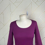 Boden Irene Fit & Flare 3/4 Sleeve Cotton Dress in Purple Size US 2R Purple Photo 3