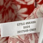 Madewell  Margie Red White Linen Blend Cap Sleeves Button Front Mini Dress 10 Photo 3