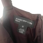 Jones New York Dress Y2k Size 10 Brown Chiffon 100% Silk Beaded Midi Dress Photo 7