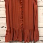 RETHM ginger rust button down ruffle sleeve blouse Women’s Size M Medium Photo 2
