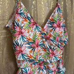 Catherine Malandrino  White Pink Green Tropical One Piece Swimsuit 3X NWT Photo 2