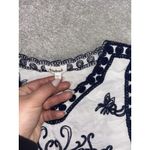 Kindred Anthropologie  Embroidered Floral Butterfly Boho Peasant Top Size S White Photo 3