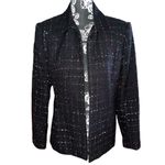 Sag Harbor Embellished Tweed Blazer Jacket Black Size 10 Photo 1