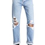 AGOLDE  100% ORGANIC COTTON RIPPED KNEE BUTTON FLY HI WAISTED JEANS MADE IN USA Photo 0