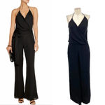 Haute Hippie Black Wrap Silk Wide Leg Halter Jumpsuit Size XS Photo 1