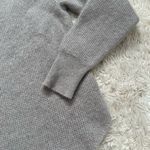 Saks 5th Avenue Saks Fifth Avenue Small Gray Cashmere Boxy Waffle Knit Turtleneck Sweater Photo 2
