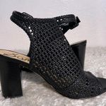 Sam Edelman  Evie  Women's Black  Leather  Woven Caged Heels Shoes Size 8.5 Photo 3