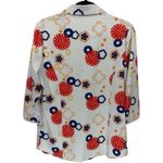 Original Penguin 3/4 Sleeve Retro Floral Polo Popover Blouse Top L Photo 4