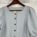 Anthropologie  Maeve Puff Sleeve 100% Cashmere Cardi Sweater blue medium or small Photo 6
