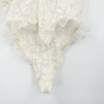 California Dynasty Vintage Lingerie Coquette Beaded Sheer Lace Bodysuit‎ Size S White Photo 9