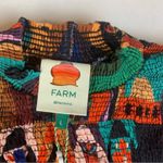 Farm Rio Tropical Shades size large new smocked long sleeve dress mixed midi mul Photo 6