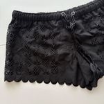 Seafolly  Black Pineapple Cutout Scalloped Hem Swim Cover Up Shorts Size S Photo 1