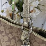 Coach Tan and Gold Star-Patterned Tote Bag with Matching Wristlet Photo 5