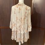 Free People 🌴 Beige Brown Orange Floral Dress With Ruffled Bottom & Sleeve… Photo 4