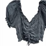 ✨HP✨COTTON CANDY LA Cinched Woven Womens Crop Top✨ Black Size L Photo 6