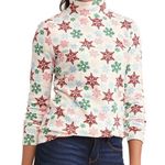 Time & Tru Snowflake Turtleneck Top Photo 0