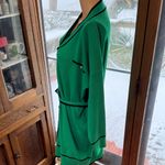 Green Cardigan dress or long top with Black Trim med like new Photo 7