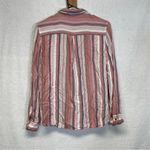 Hollister Pink & White Striped Long Sleeve Button Down Shirt Size S Photo 3