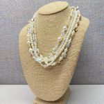 PREMIER DESIGN Multi Strand Pearl Crystal Beads Bridal Statement Necklace White Photo 3