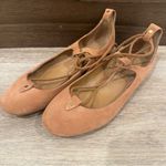 Chloé CHLOE Foster Camel Suede Lace-Up Ballerina Flat Ballet Shoes Size 39.5 Photo 4