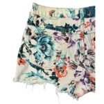 Free People  Boho Floral Lightweight Distressed Denim Cut Offs Shorts Size 29 Photo 8