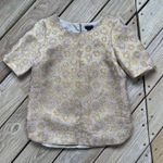 J.Crew Women's Gold Silk Blend Jacquard Printed Top Size 2 Photo 0