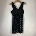EXPRESS Vintage Black Silk Babydoll Dress Plaid Skirt Sz Medium Photo 5