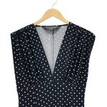 Norma Kamali  Black Polka Dot Midi Dress Size Large V-Neck Sleeveless Retro Chic Photo 5