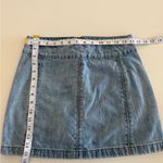 Free People Womens Light Wash Zippered A-Line Denim Mini Skirt Photo 4