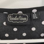 Voodoo Vixen Black White Polka Dot Button Down Peplum Top Women’s Size S Photo 3