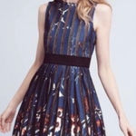 Foxiedox  Navy Floral Lace Hem Open‎ Back Sleeveless Flare Bryonia Dress MEDIUM Photo 0