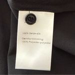 Akris Punto Black 100% Silk Blouse Laser-Cut Lattice Detail Roll-Tab Sleeves 8 Photo 14