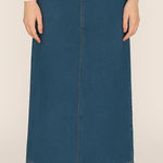 Lee Vintage 90s  Casuals Denim Maxi Skirt Size 10 Rigid Jean Skirt Medium Wash Photo 0