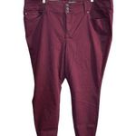 Torrid  Feel The Fit Women 24R Super Soft Five Pocket Jegging Burgundy Maroon NWT Photo 0