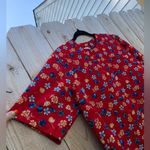 Ginger Jar 90s Floral red Shirt Short Sleeve Yellow Women's 12 blue‎ vintage Photo 2
