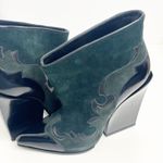 Sergio Rossi  Black Green Western Pointy Toe Ankle Booties, EU 36 Photo 6