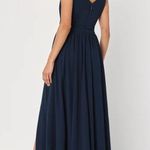 Lulus NWT NWT Lulu'sThoughts of Hue Navy Blue Surplice Maxi Dress Size Small Photo 2