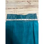 Cayenne Leather Suede Leather Midi Straight Skirt SZ 3/4 Lined Teal Green VTG Blue Photo 6