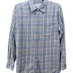 LL Bean Womens Flannel Shirt Size M Retro Plaid Button Down Cozy Fuzzy Comfy Blue Size M Photo 0