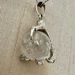 clear crystal ball dragon claw pendant necklace Silver Photo 3