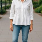 Ophelia Roe  Classic white peplum top. Photo 0