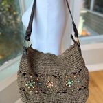 st. john's bay Vintage St. John’s Bay Taupe Tan Raffia Beaded Shoulder Bag Purse Photo 8