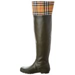 Burberry  Tall Rain Boots Olive Plaid Check Photo 2