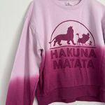 Disney The Lion King Hakuna Matata Ombré Pink Pullover Sweatshirt Juniors Large Photo 1