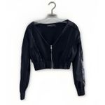 Manière De Voir Size 6 Black Ribbed Crop Top Long Sleeve Sweater Sexy Grunge Photo 1