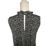 Rielle Ruffle Mock Neck Mini Tent Black Grey White Party Dress Size XL Photo 2