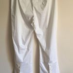 The Limited White Stretch Lightweight Summer Button Detail Ankle Crop Pants Photo 3