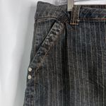 Dollhouse Pin Stripe Dark Faded Denim Jean Skirt Whiskering Size 19 Photo 3