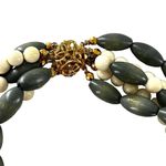 NOS Vintage 1950's SOPHIA ORIGINALS Gray/Ivory Layered Beaded Statement Necklace Gray Photo 4