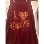 I Love Chocolate‎ Razorback Tank Top Size Medium Burgundy Red Photo 1